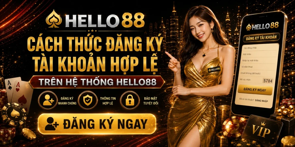 Cách thức đăng ký tài khoản hợp lệ trên hệ thống Hello88 